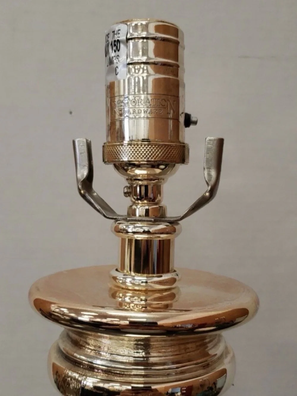 2 Vintage Restoration Hardware RH nickel/lucite column table lamps 23.5” SET/2 - Picture 3 of 14